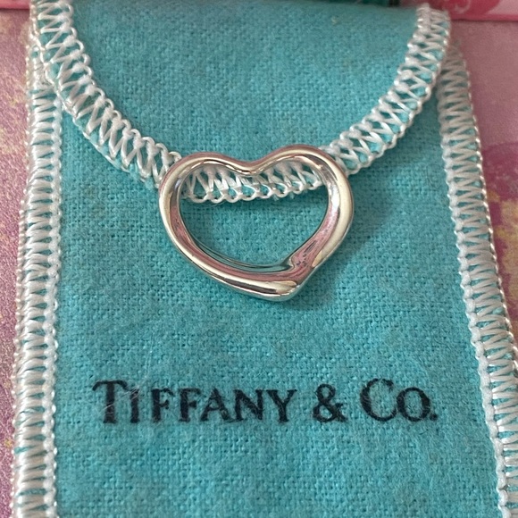 Tiffany & Co. Open Heart Elsa Peretti Sterling Silver 925 Pendant - Picture 1 of 11